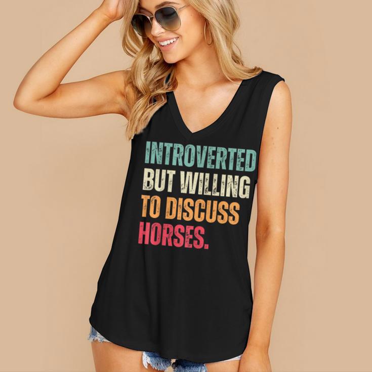 Introvert Cute Horse Lover Horse Riding Equestrian Women's V-Neck Tank Top