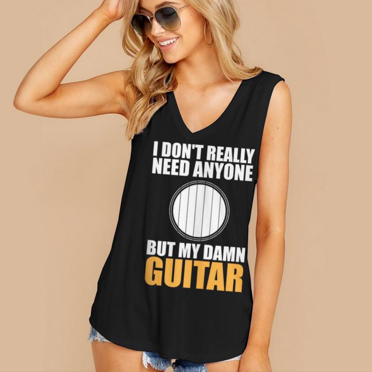 Introvert Guitarist Only Need Guitar Enjoy Acoustic Music Women's V-Neck Tank Top