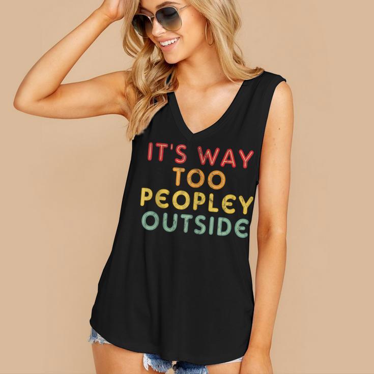 Introvert Its Way Too Peopley Women's V-Neck Tank Top Introvert Its Way Too Peopley Women's V-Neck Tank Top