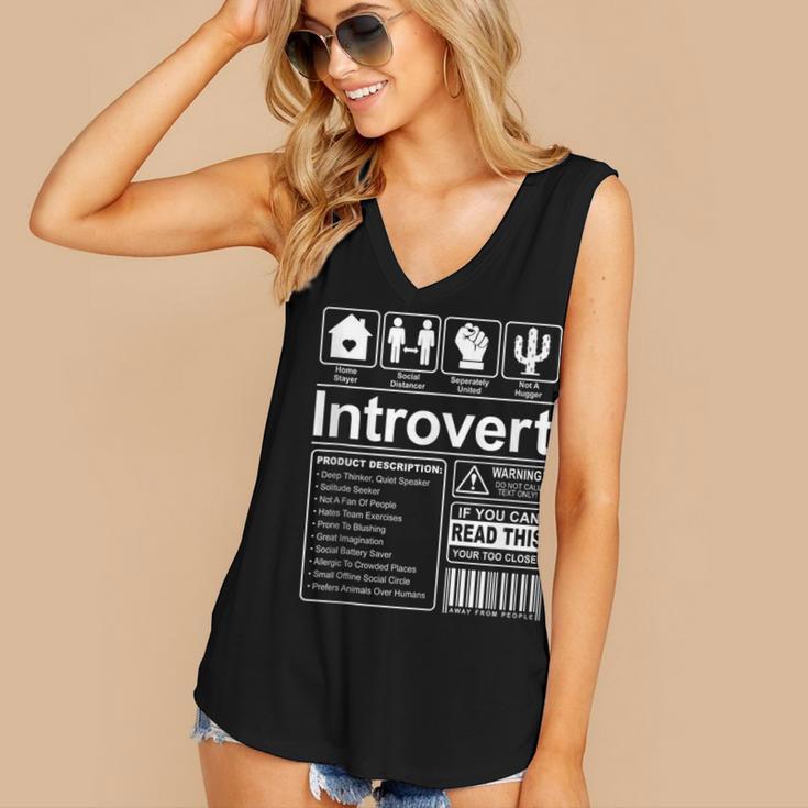 Introvert Label Antisocial Loner Socially Awkward Women's V-Neck Tank Top Introvert Label Antisocial Loner Socially Awkward Women's V-Neck Tank Top