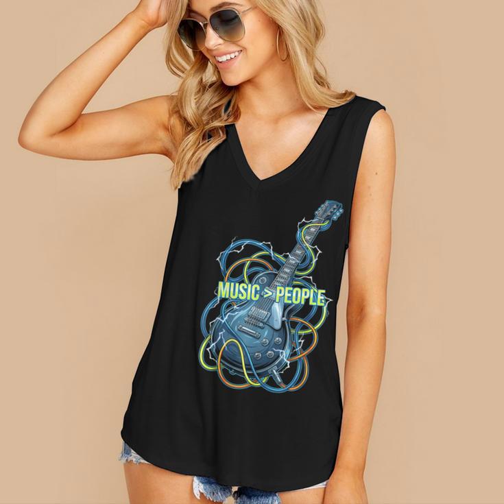 Introvert Music Lover Electric Guitar Rock Women's V-Neck Tank Top
