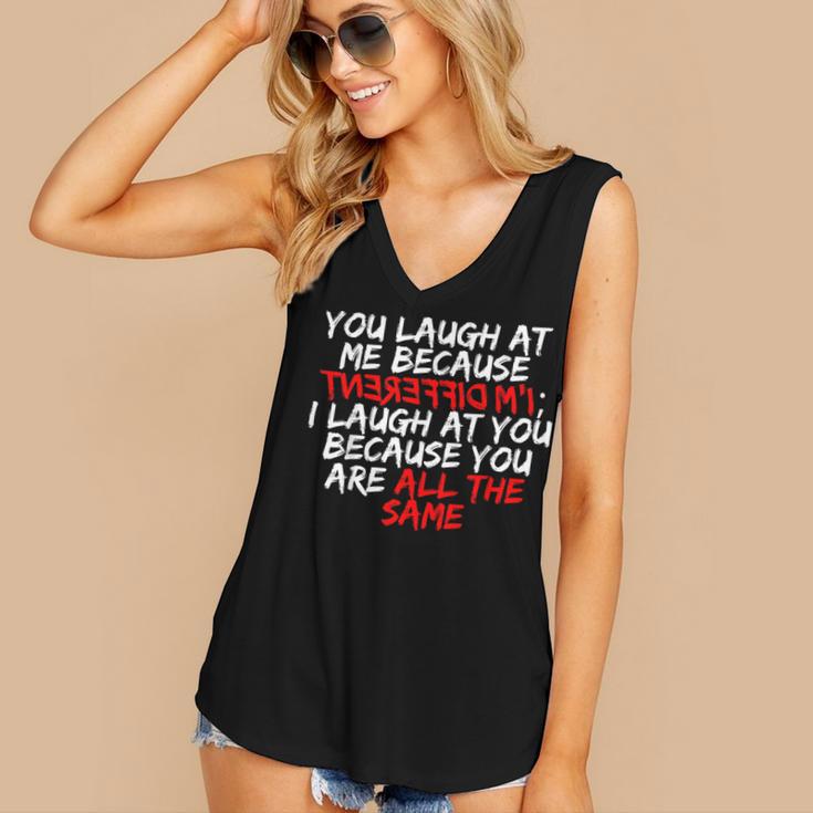 Introvert Quote With Backwards I'm Different Women's V-Neck Tank Top