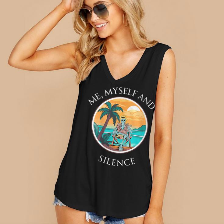 Introvert Relaxation Me Myself And Silence Summer Vacation Women's V-Neck Tank Top