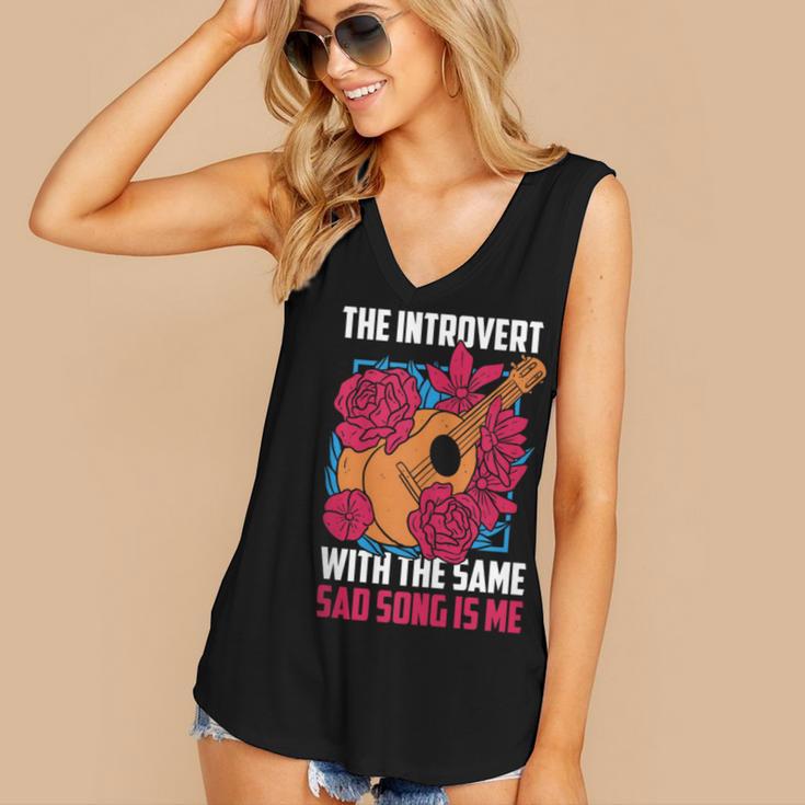 Introvert Singers Singing Sad Song Classical Music Lovers Women's V-Neck Tank Top Introvert Singers Singing Sad Song Classical Music Lovers Women's V-Neck Tank Top