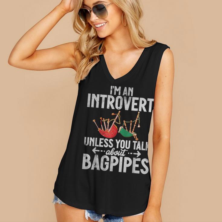 Im An Introvert Unless You Talk About Bagpipes Bagpiper Women's V-Neck Tank Top Im An Introvert Unless You Talk About Bagpipes Bagpiper Women's V-Neck Tank Top