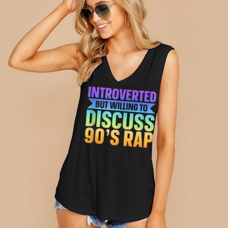 Introverted But Willing To Discuss 90's Rap Women's V-Neck Tank Top