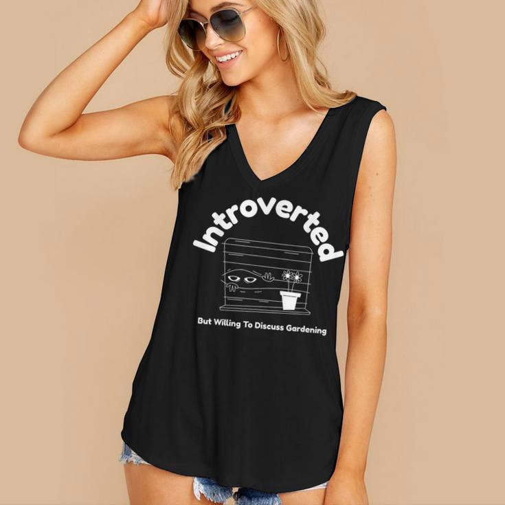 Introverted But Willing To Discuss Gardening Introverts Women's V-Neck Tank Top Introverted But Willing To Discuss Gardening Introverts Women's V-Neck Tank Top