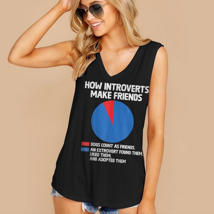 How Introverts Make Friends Sayings For Introverts Women's V-Neck Tank Top How Introverts Make Friends Sayings For Introverts Women's V-Neck Tank Top