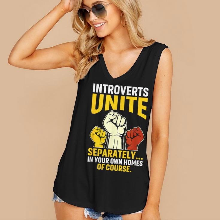 Introverts Unite Introvert Antisocial Anti Social Women's V-Neck Tank Top