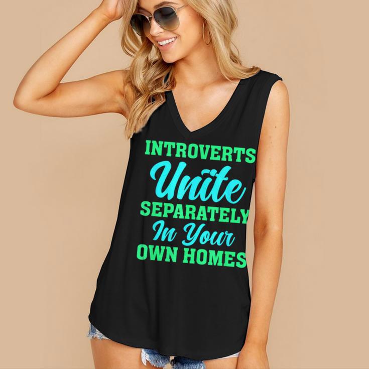 Introverts Unite Introvert Antisocial Sarcasm Anti Social Women's V-Neck Tank Top