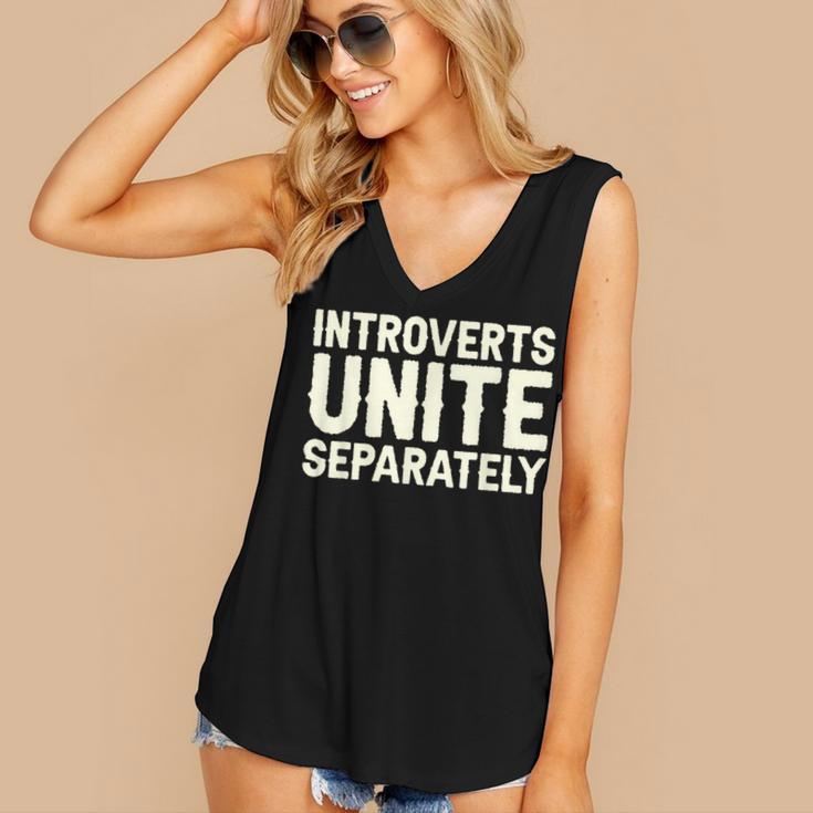 Introverts Unite Separately I Introvert Women's V-Neck Tank Top