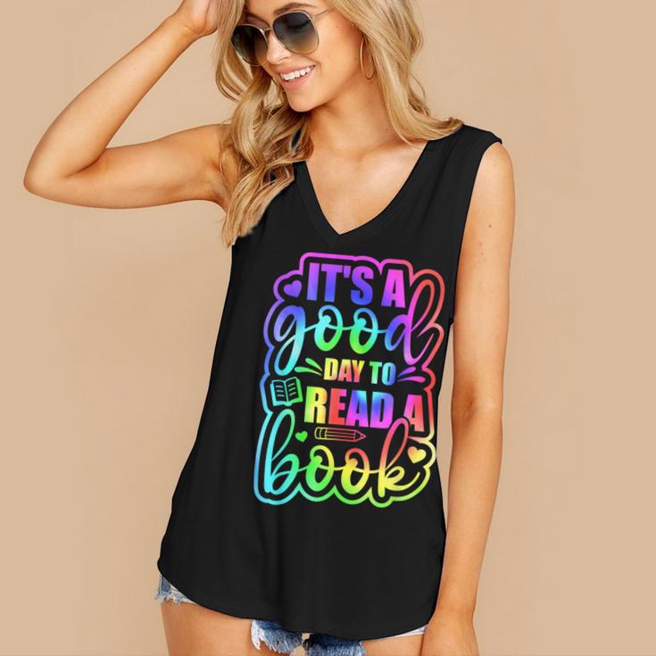Its A Good Day To Read Book Kids Boys Girls Reading Graphic Women's V-Neck Tank Top