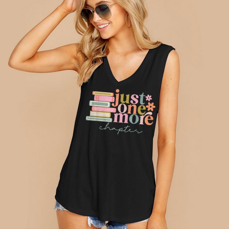 Just One More Chapter Book Lovers Reading Teacher Women's V-Neck Tank Top Just One More Chapter Book Lovers Reading Teacher Women's V-Neck Tank Top