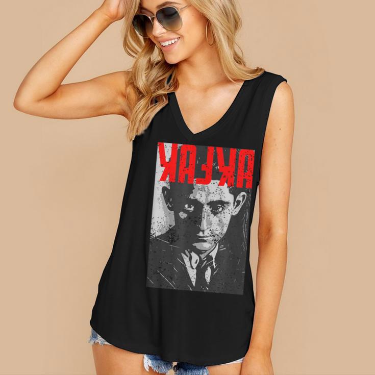 Kafka Franz Portrait Books And Literature Women's V-Neck Tank Top