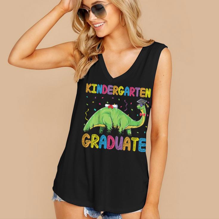 Kids Kindergarten Graduate Dinosaur Kindergarten Graduation Women's V-Neck Tank Top