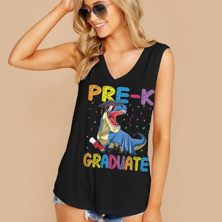 Kids Pre-K Graduate Dinosaur T-Rex Pre Kindergarten Graduation Women's V-Neck Tank Top