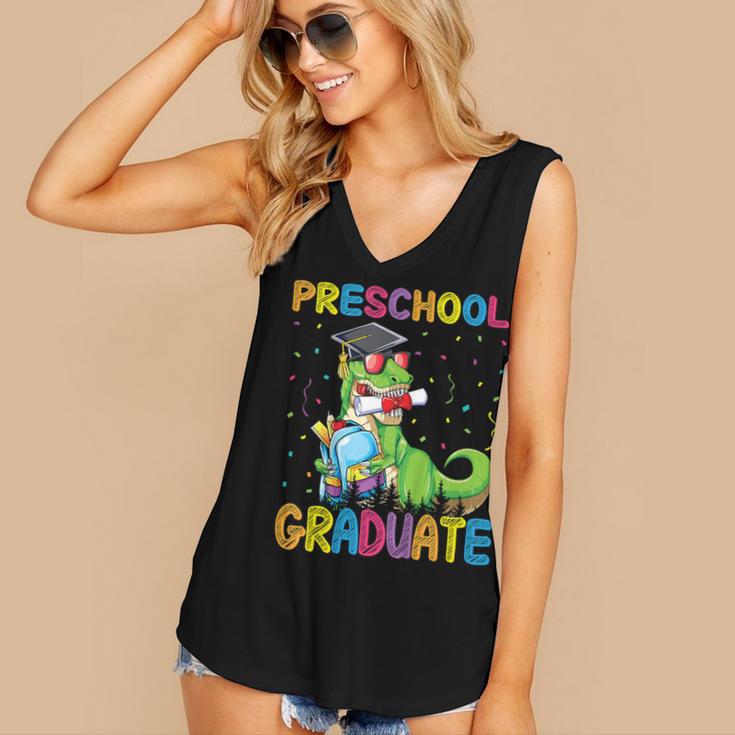 Kids Preschool Graduate T-Rex Dinosaur Preschool Graduation Women's V-Neck Tank Top