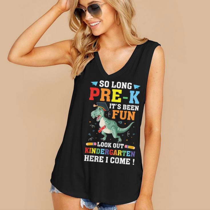 Kids So Long Pre-K Preschool Graduation Kindergarten Here I Come Women's V-Neck Tank Top