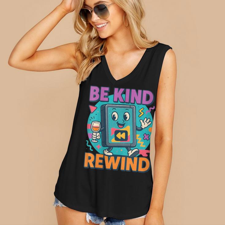 Be Kind Rewind 90s VHS Nostalgia Retro Women's V-Neck Tank Top Be Kind Rewind 90s VHS Nostalgia Retro Women's V-Neck Tank Top