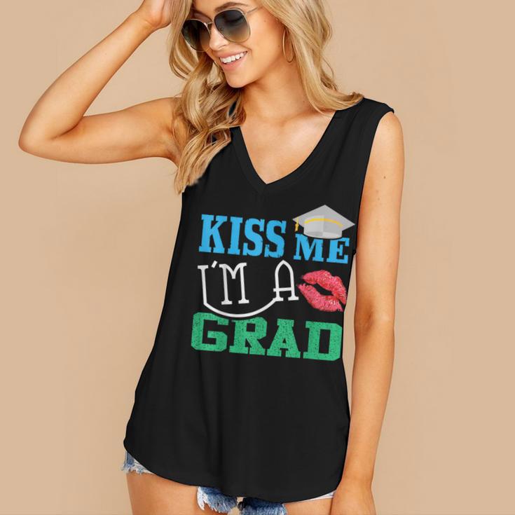 Kiss Me I'm A Grad 2018 Senior Graduation Women's V-Neck Tank Top