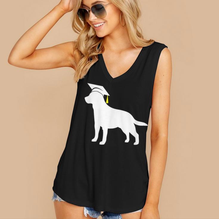 Labrador Retriever Graduation Dog Graduate For Men Women Kids Women's V-Neck Tank Top