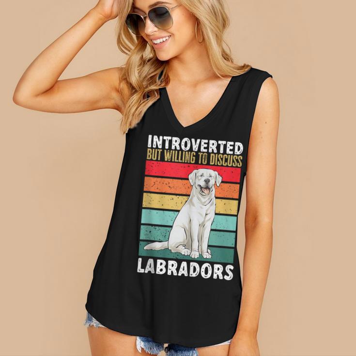 Labrador Retriever Introvert White Lab Women's V-Neck Tank Top