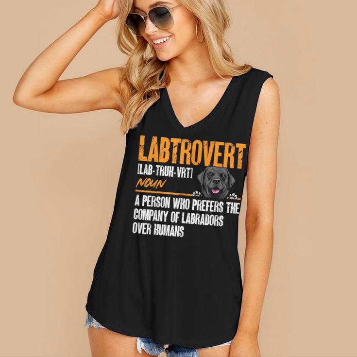 Labrador Retriever Labtrovert Definition Introvert Labrador Women's V-Neck Tank Top Labrador Retriever Labtrovert Definition Introvert Labrador Women's V-Neck Tank Top