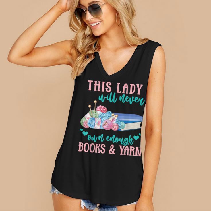 THIS LADY Will Never Own Enough BOOKS & YARN Women's V-Neck Tank Top THIS LADY Will Never Own Enough BOOKS & YARN Women's V-Neck Tank Top