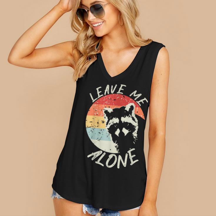 Leave Me Alone Raccoon Lover Introvert Antisocial Shy INTP Women's V-Neck Tank Top Leave Me Alone Raccoon Lover Introvert Antisocial Shy INTP Women's V-Neck Tank Top
