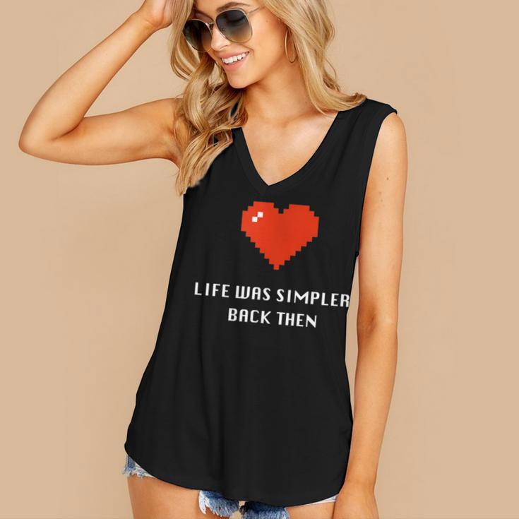 Life Was Simpler Back Then Nostalgia Retro Game Women's V-Neck Tank Top