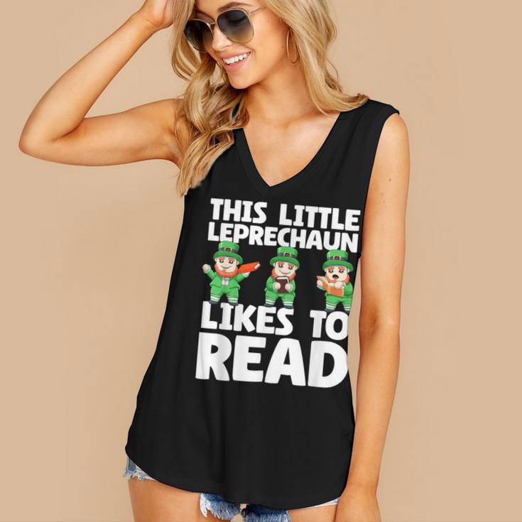 This Little Leprechaun Likes To Read St Patrick's Day Book Women's V-Neck Tank Top This Little Leprechaun Likes To Read St Patrick's Day Book Women's V-Neck Tank Top
