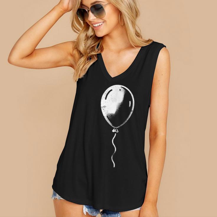 Lone Balloon Celebration Individualistic Introvert Party Women's V-Neck Tank Top Lone Balloon Celebration Individualistic Introvert Party Women's V-Neck Tank Top