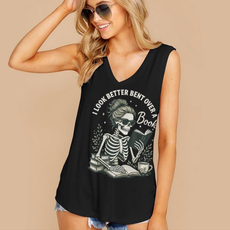 I Look Better Bent Over A Book Women's V-Neck Tank Top