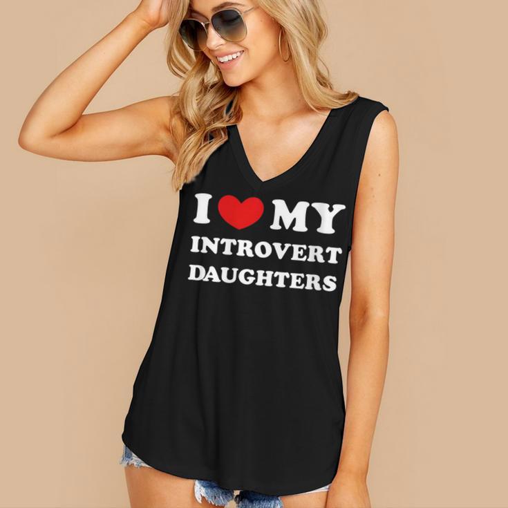 I Love My Introvert Daughters Heart My Introvert Daughters Women's V-Neck Tank Top I Love My Introvert Daughters Heart My Introvert Daughters Women's V-Neck Tank Top