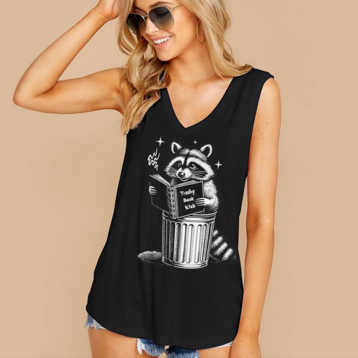 I Love Trashy Book Club Raccoon No Shelf Control Weirdcore Women's V-Neck Tank Top I Love Trashy Book Club Raccoon No Shelf Control Weirdcore Women's V-Neck Tank Top