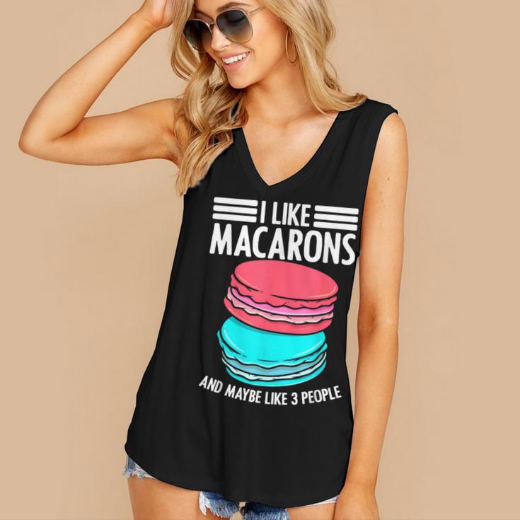 Macaroons Dessert Antisocial Introvert Pastries Food Lover Women's V-Neck Tank Top Macaroons Dessert Antisocial Introvert Pastries Food Lover Women's V-Neck Tank Top