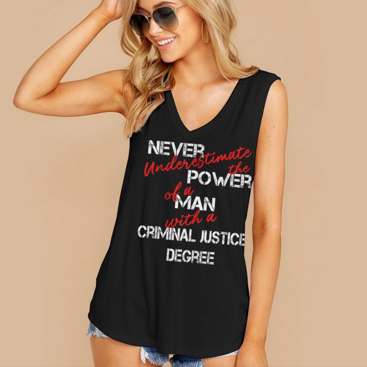 Man Criminal Justice Degree Graduation Or Career Women's V-Neck Tank Top