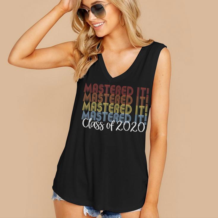 Mastered It 2020 Masters Degree Graduation For Him Her Women's V-Neck Tank Top