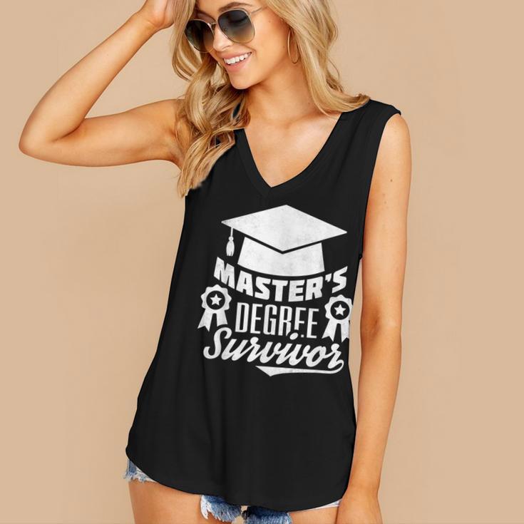Master's Degree Survivor College Graduation Women's V-Neck Tank Top