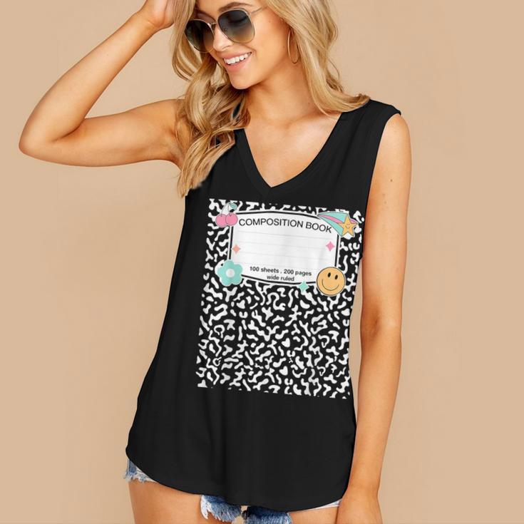 Matching Group Halloween Teacher Composition Book Notebook Women's V-Neck Tank Top