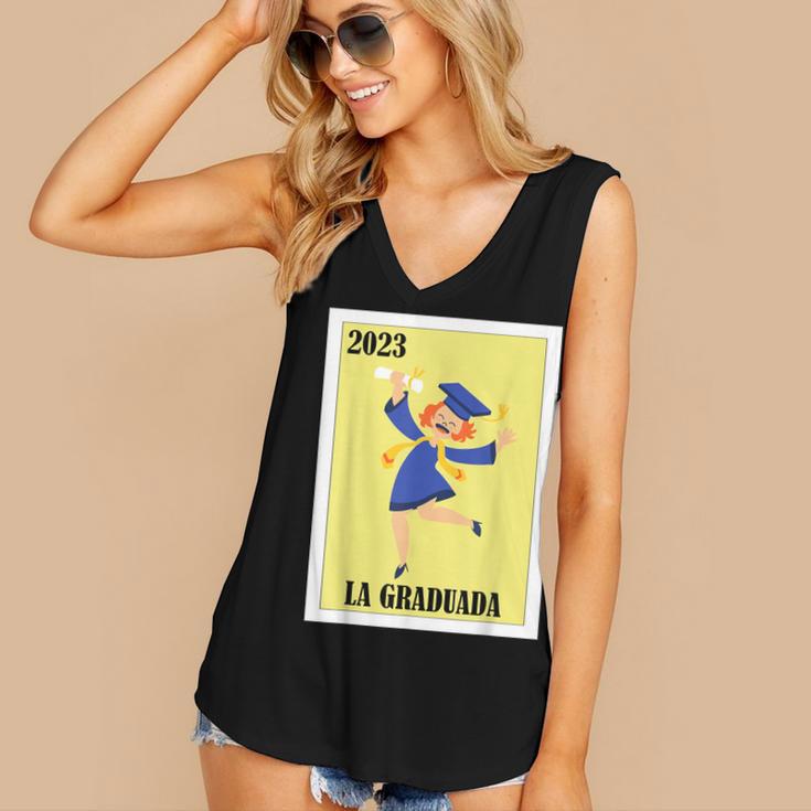 Mexican For Graduation La Graduada 2023 Women's V-Neck Tank Top