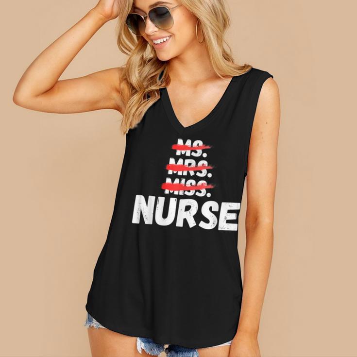 MsMrs Miss NURSE Nursing Graduation Women's V-Neck Tank Top