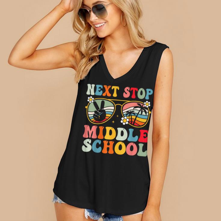 Next Stop Middle School Elementary School Graduation 2025 Women's V-Neck Tank Top
