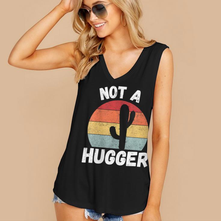 Not A Hugger Cactus Introvert Antisocial Women's V-Neck Tank Top Not A Hugger Cactus Introvert Antisocial Women's V-Neck Tank Top