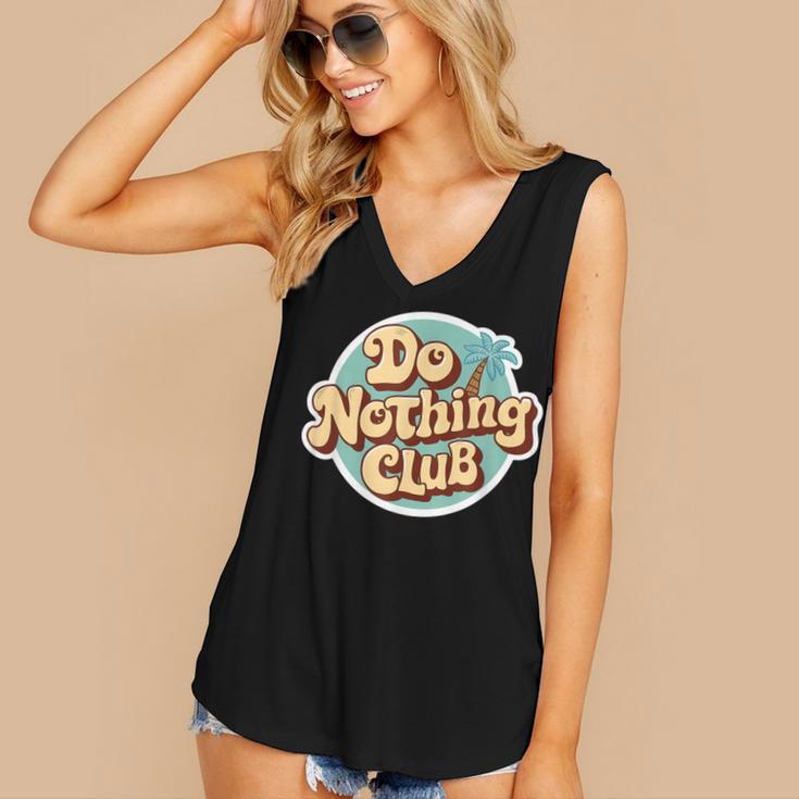 Do Nothing Club Lazy Introvert Gen Y Millennials Women's V-Neck Tank Top Do Nothing Club Lazy Introvert Gen Y Millennials Women's V-Neck Tank Top