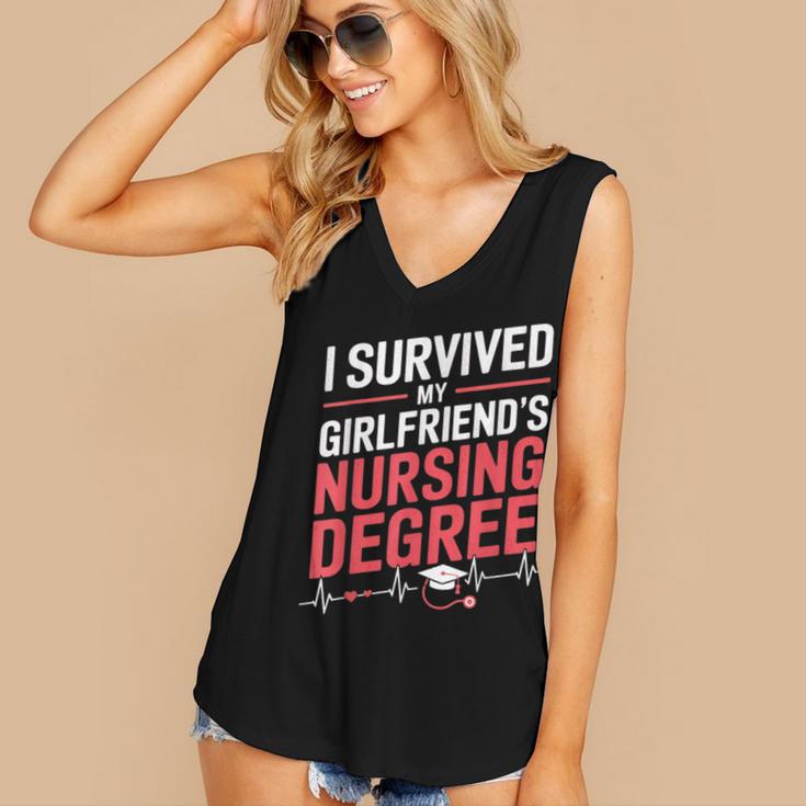 Nurse Graduation I Survived My Girlfriends Nursing Degree Women's V-Neck Tank Top