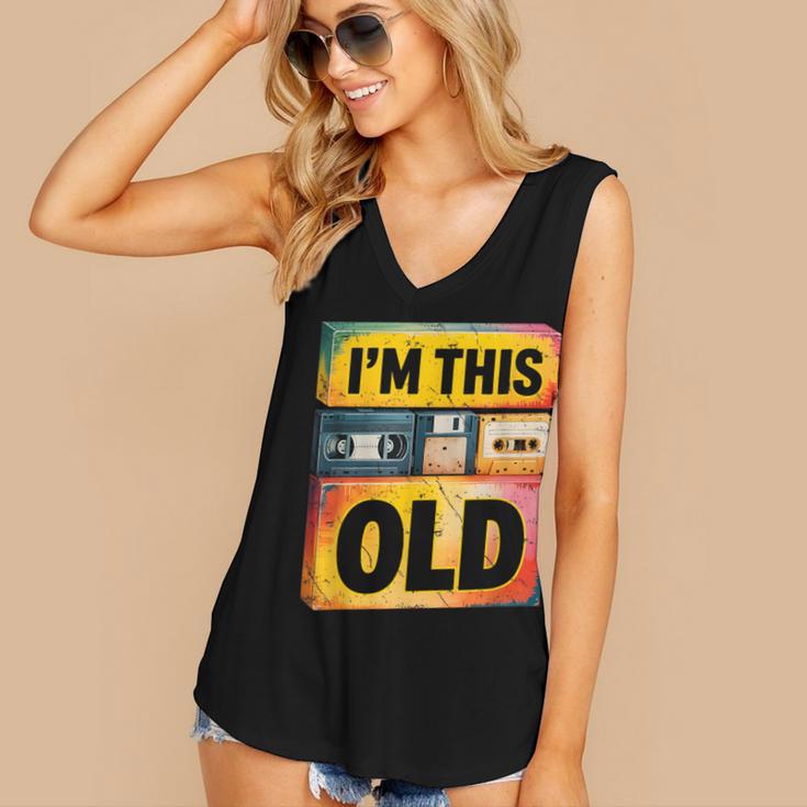 Im This Old Retro 80s 90s VHS Cassette Floppy Disk Nostalgia Women's V-Neck Tank Top Im This Old Retro 80s 90s VHS Cassette Floppy Disk Nostalgia Women's V-Neck Tank Top