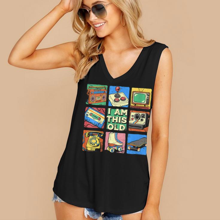 I Am This Old Retro Vintage Nostalgia 80s 90s Cassette Tape Women's V-Neck Tank Top
