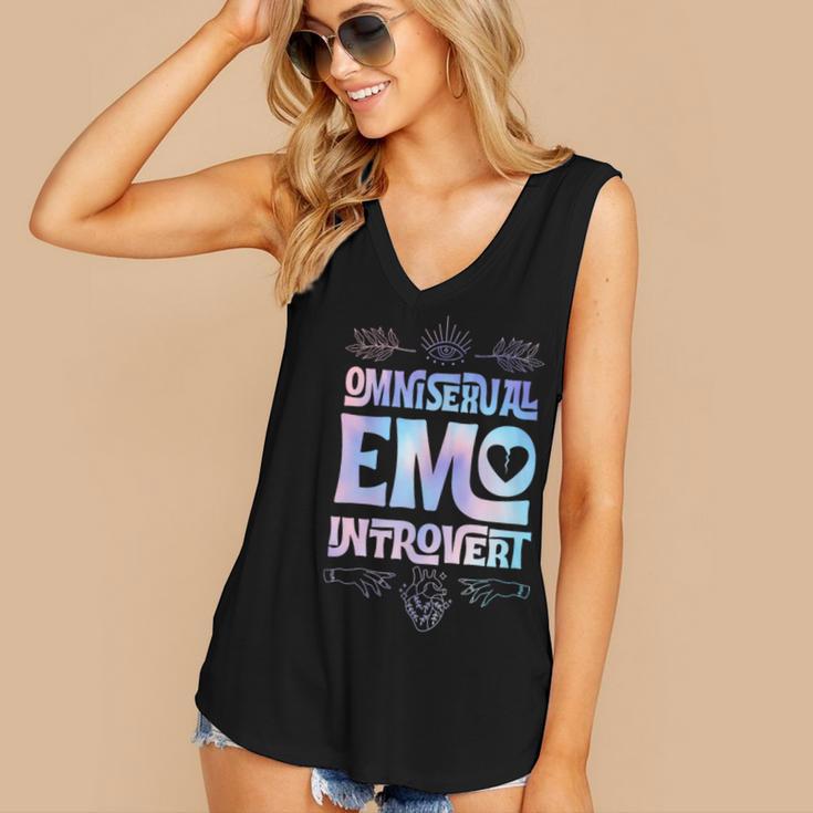 Omnisexual Emo Introvert Pride Trendy Mystic Teen Goth Style Women's V-Neck Tank Top
