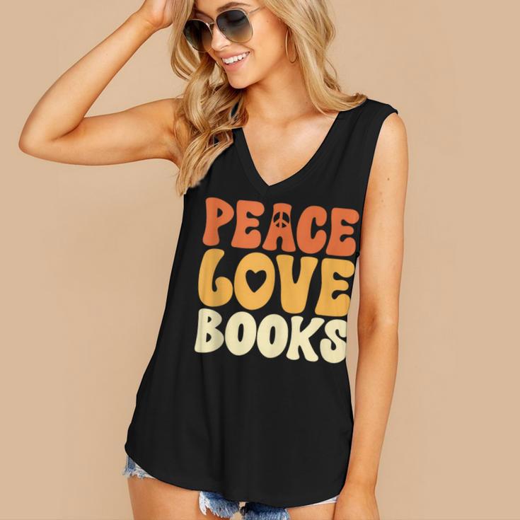 Peace Love Books Men Women Women's V-Neck Tank Top